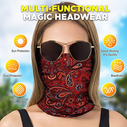 JOEYOUNG Headwear, Bandana, Neck Gaiter Head Wrap Headband Balaclava Magic Scarf - color: A-fantasy 1