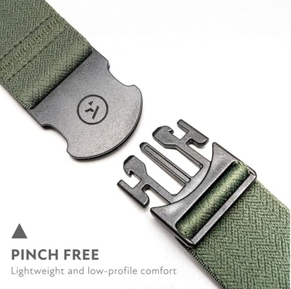Arcade The Original Unisex Adventure Belt, Heavy Duty Elastic Webbing, Non-Metal Travel Friendly Buckle - color: Ranger - Ivy Green, size: Standard (Up to 40"); 1.5" Wide