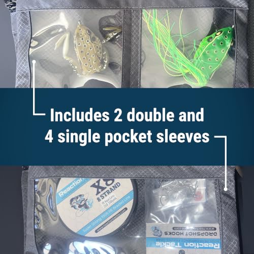 Reaction Tackle Deluxe Bait Binder, Water Resistant Soft Bait Storage System for Soft Plastics and Rigs with Zippered Sleeves, Splash-Proof Binder - size: Splash-Proof Binder