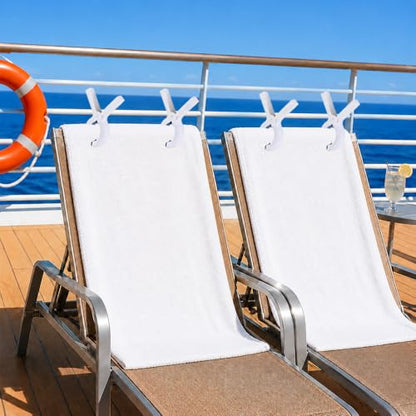 Towel Clips for Beach Chair, 10PCS Large Beach Towel Clips for Pool Cruise Boat Lounge Chair, Plastic Clothes Pins, Heavy-Duty Grip Beach Chair Chips Holder for Pool Beach Cruise Essentials Must Haves - color: White