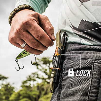 Gerber Gear LineDriver - Fishing Line Multitool with Spinning Line Vise, Tether Ring, Eyelet Clearing Spike, Hook Threader, Scissors & Split Shot Crimper - Premium Fishing Gear