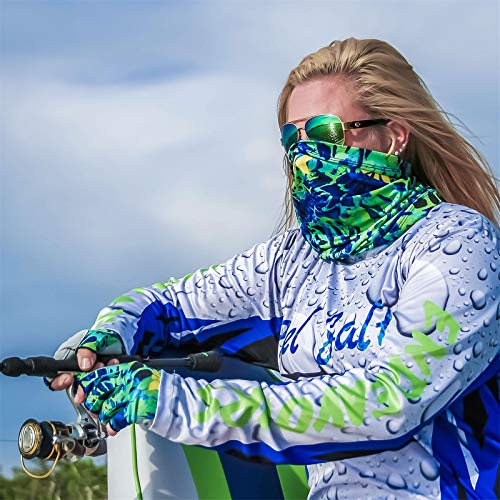 KastKing Sol Armis Neck Gaiter - UPF 50 Face Mask - UV Sun Protection Mask for Men & Women, Fishing, Hiking - color: J: Blue Tang (Size: 19"x9.5")