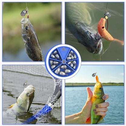 Fishing Weights Sinkers Kit,19/52pcs Bass Casting Sinkers Weights Bell Sinkers Assorted Iron Fishing Weights Drop Catfish Sinkers Weights for Saltwater Freshwater Fishing - style: 19pcs Kit