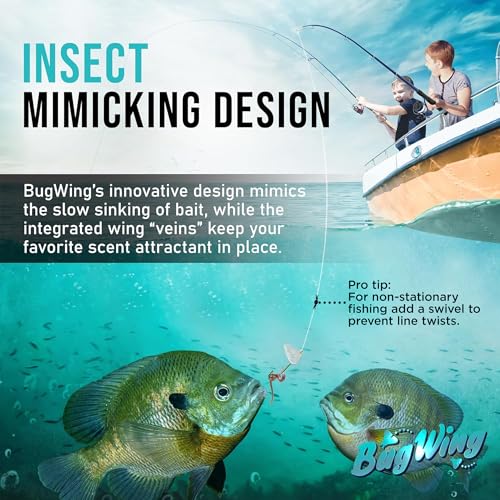 Panfish Lures 6PK | Prevents Swallowing The Hook | Easy Unhooking | Attracts Crappie, Sunfish, Bluegill, & Other Small Mouth Fish - color: Green Pumpkin, Red, Yellow