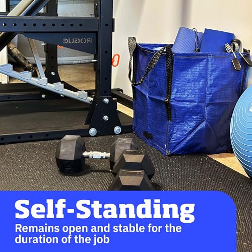 DURASACK Heavy Duty Storage Tote Bag 22-Gallon, Blue | Rugged Woven Polypropylene Moving Bag, Reusable Self-Standing Design, Holds up to 500 Pounds - color: Blue, size: Single