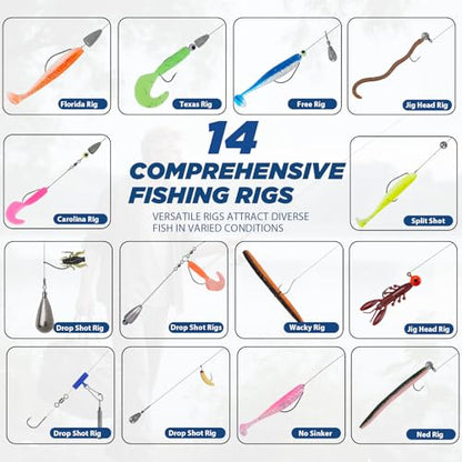 THKFISH 400PCS Fishing Lures Accessories Kit with Large 3-Layer Tackle Box Complete Freshwater Bass Fishing Gear Tools Set with Pliers, Fish Scale, Crankbait, Hooks, Weights Gift for Men - color: Blue