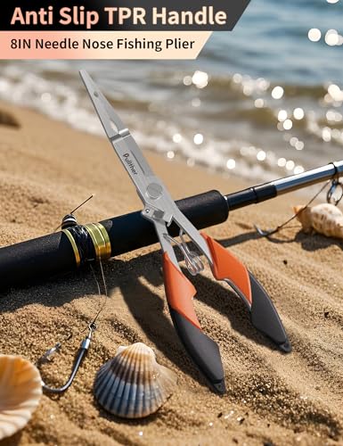 Fishing Gear,Hook Remover Fishing Pliers,Stainless Steel Fishing Tools,Multitool for Saltwater - color: orange