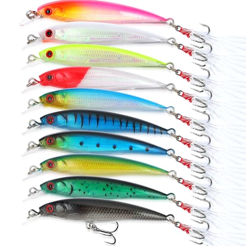 EXAURAFELIS Suspending Jerkbaits California Surf Fishing Lures Fishing Gear Minnow Lure swimbaits Minnow Lure Baits Kit Topwater Baits Swimbait for Bass Trout Pike Catfish FishingPlug Freshwater