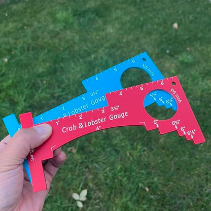 Crab Gauge & Lobster Ruler – 3mm Thick Aluminum Measuring Tool, Heavy-Duty Crab Ruler for Dungeness, Red Rock, Blue Crab & Lobster – Applicable for WA, OR, CA & Atlantic/Gulf States - color: Blue