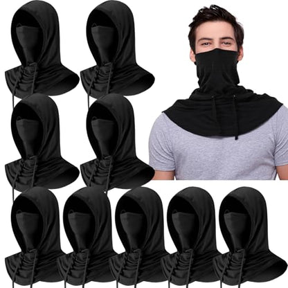 Frienda 6/9/12 Pcs Balaclava Ski Mask UV Protection Hood Breathable Full Head Mask Face Cover for Men Women Cycling Fishing - color: Black