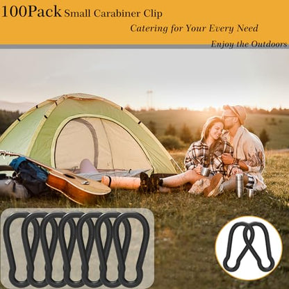 Heavy-Duty Carabiner Clip 1.57"–5.5", Black/Silver Spring Snap Hook, Quick Link Keychain Clip for Keys, Swing Set, Camping, Fishing, Hiking & Traveling (120–1350 lbs) - color: Black, size: 2.32Inch(M6)-100PCS