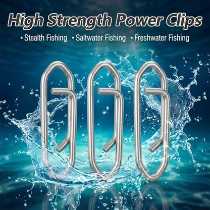 50 PCS Speed Clips for Fishing Lures Fishing Snaps Clips Stainless Steel Bait Quick Connector Freshwater Saltwater Crankbait Popper Minnow Swimbait Tackle High Strength Swivels Snap Lure | Silver Freshwater Saltwater Crankbait Popper Minnow Swimbait Bait