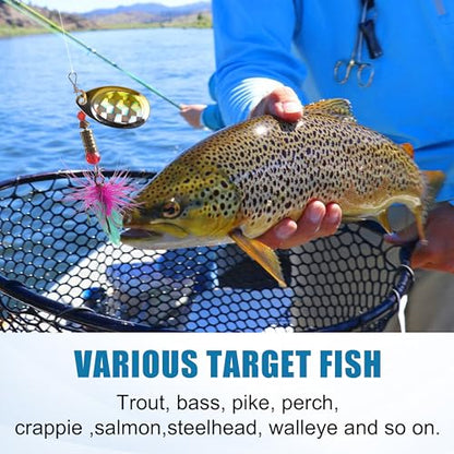 Rooster Bait Tail Fishing Lures Kit Spinner Baits Trout Lures Spoon Lures Bass Lures Hard Bait Bass Lures Crankbaits for Bass Pike Trout Salmon Crappie Walleye Fishing - color: 30pcs Fishing Lure kit