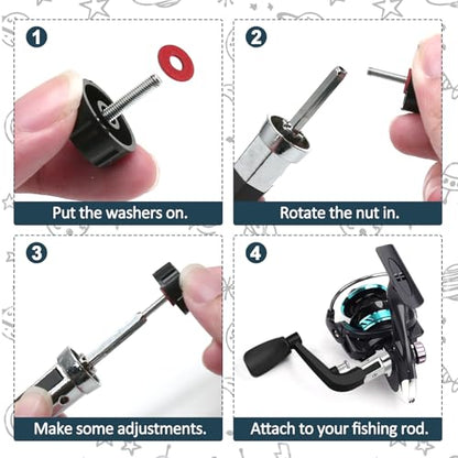 2PCS Fishing Handles Spinning Reel Knob Replacement, Rubber Handle Reel Handle Grips Fishing Reel Replacement for Fishing Reel - size: 1000-4000