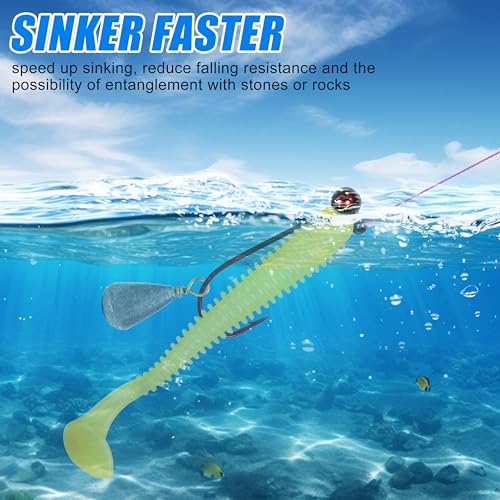 Fishing Weights Sinkers,15/30pcs Bass Casting Weights Bell Sinkers Fishing Weights Drop Shot Catfish Sinkers with Brass Swivel for Saltwater Freshwater - size: 1/8oz-30pcs