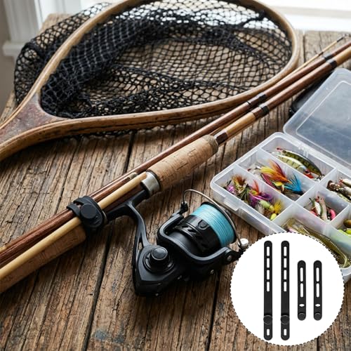 30 Pcs Silicone Fishing Rod Ties Belt Straps, Lightweight Durable Reusable Fishing Rod Ties for Pole Storage, Organizing, Travel