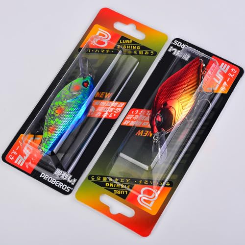 PROBEROS Crankbaits Set Fishing Lure Hard Baits Swimbaits Boat Ocean Topwater Lures Kit Fishing Tackle Hard Baits Set for Trout Bass Perch Fishing Topwater Lures Set - color: 654-0.53oz/3.2inch-6pcs