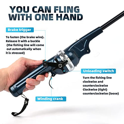 BLISSWILL Fishing Gear Pocket Telescopic Fishing Rod Combo with Reel and Line