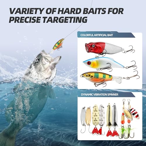 Fishing Tackle Box Set – Lure Kit for Freshwater & Saltwater, Crankbaits, Spinnerbaits, Soft Plastics, Jigs, Weights, Hooks – All-in-One Fishing Gear for Men - style: 305pcs