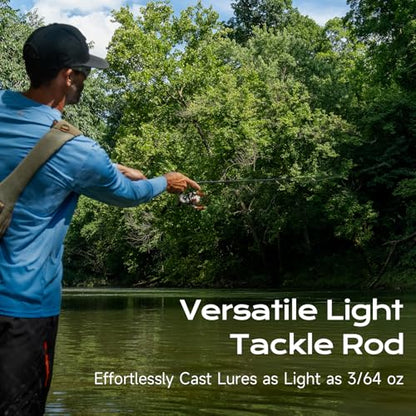 HANDING M1 BFS Rod Ultralight & Light Rod 2-Piece Trout Fishing Rod | Spinning & Casting Rod for Trout Panfish Crappie Perch and Other Light-Tackle Species in Creeks Rivers Lakes and Ponds - size: 6'6'' - Ultralight - Fast