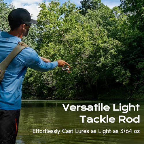 HANDING M1 BFS Rod Ultralight & Light Rod 2-Piece Trout Fishing Rod | Spinning & Casting Rod for Trout Panfish Crappie Perch and Other Light-Tackle Species in Creeks Rivers Lakes and Ponds - size: 7' - Light - Fast