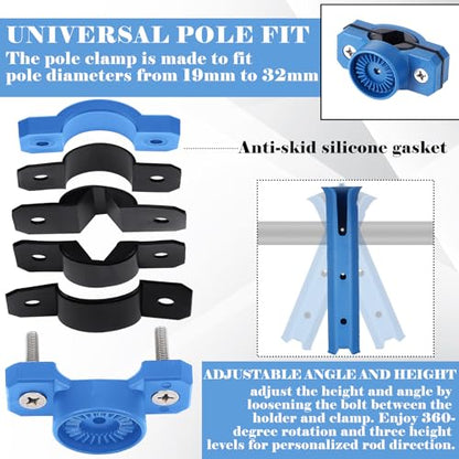 Seenelling Fishing Rod Holder for Bike Rack Pole Mount Rotatable Fishing Chair Pole Holders with Clamp for Boat Bicycle Motorcycle Kayak Cart - color: Blue