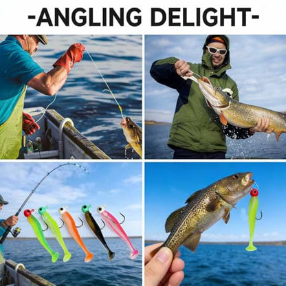 Soft Plastic baits bass Lures Fishing, Soft Plastic Walleye Fishing Lures, Paddle Tail Swimbaits for Bass Fishing, Fishing Bait for Freshwater Saltwater Gifts - style: 6pcs-t-tail Lead-coated Bait 3.5in/15g