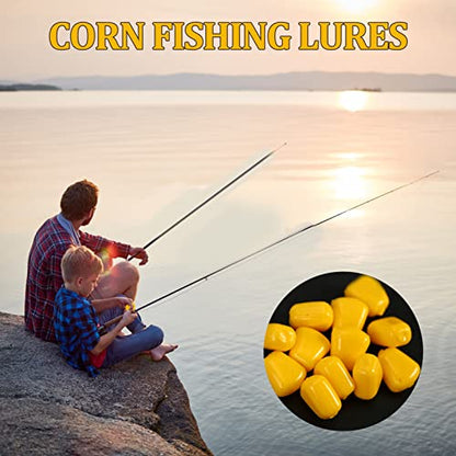 100Pcs Bag Artificial Corn Lures, Reusable Carp Fishing Lures,Useful Outdoor Freshwater Soft Artificial Flavor Carp Baits Corn Fishing Luress,Yellow