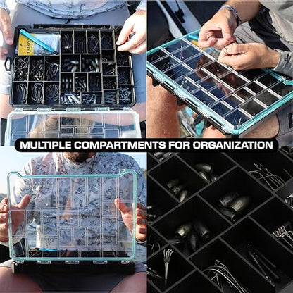 Evolution Fishing BallistiX Terminal Tackle Tray - Waterproof, Anti-Corrosion, One Hand Latch, Clear Lid, Lure Box, Tackle Storage