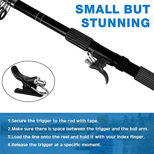 Wettarn 4 Pcs Cast Surf Fishing Trigger Sea Fishing Casting Trigger Aid Surf Gear for Pole Rod Shore Beach Thumb Finger Accessories - color: Black