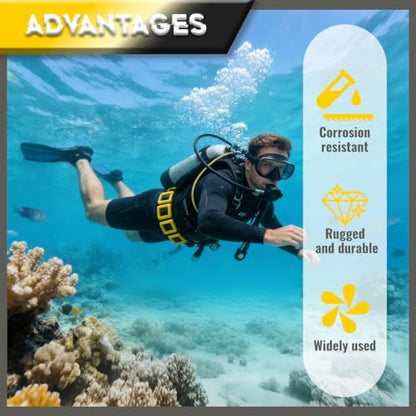 4 Pcs Scuba Weight Belt,Diving Weight Belt with Metal Block Buckle Coated Dive Weights Nylon Dive Belt Suitable for Free Diving - color: Yellow, size: 1.1lb