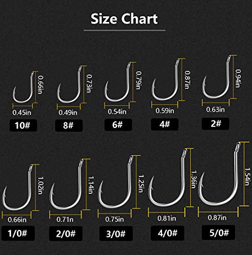 Dyxssm 150pcs/lot Circle Fishing Hooks Extra Strength Octopus Barb Fishing Hook with Offset Ponit - size: 5/0# (150pcs)