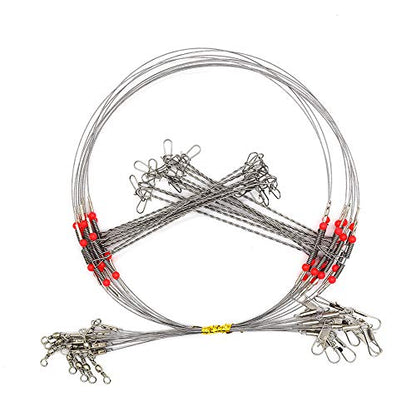 Senyu Wire Trace Leader Rig Stainless Steel 1-5 Arms Fishing Rigs with Snap,High-Strength Fishing Leaders Saltwater-Perch Rigs for Fishing - color: Arm Length 4.7inch, style: 2 Arm Leader