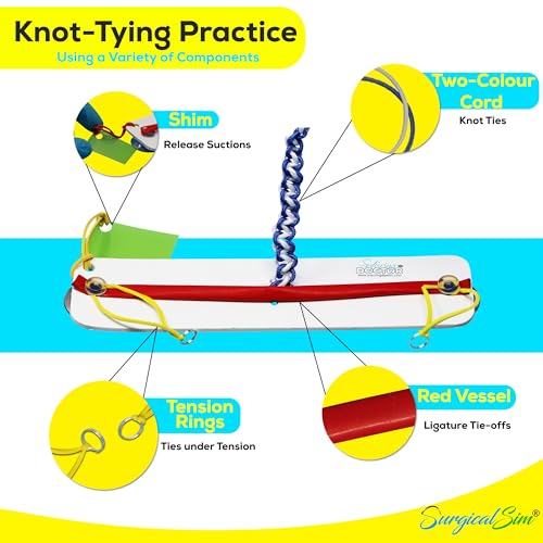 Knot Tying Kit - Simulator Board to Practice Knotting Techniques, Includes Practice Board, Extra Long Cord/Rope, Advanced Components, Ideal Gift for Students, Knot Tying Industries
