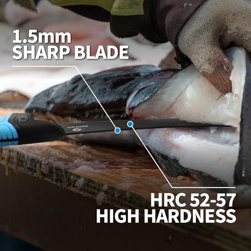 Mossy Oak Fillet Knife, 5.5'' Folding Fillet Knife with Razor Sharp 5Cr15 Stainless Steel Blade, Non-Slip Handle, Protective Sheath, Rust & Corrosion-Resistant Filet Knives for Fish Filleting & Boning - size: 5.5 inch