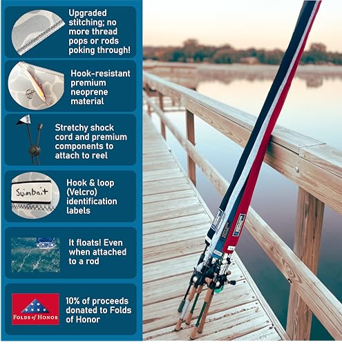 Premium Neoprene Fishing Rod Sleeve – Floating, Puncture Resistant, Labeled Protective Sock for Casting, Spinning, Trolling Fishing Rods - color: Black, size: 60", style: Spinning