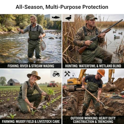 Savvycraft Chest Fishing Waders with Boots 700D Waterproof for Men & Women - size: M11