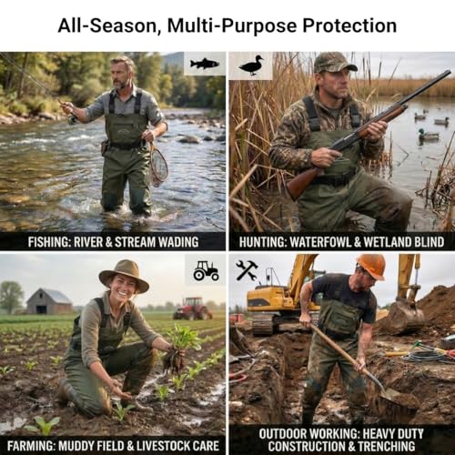Savvycraft Chest Fishing Waders with Boots 700D Waterproof for Men & Women - size: M12