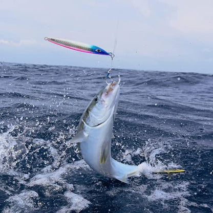 Fishing Jigs Vertical Saltwater Jigs Vertical Jigging Spoon Fishing Tuna Lures Boat Fishing Artificial Lures for Tuna, Grouper, Dogtooth, Snapper, Bass, Salmon/60g, 80g,120g - color: 3pcs-multicoloured