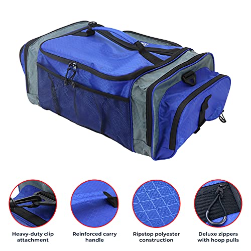 OSAGE RIVER Large Waterproof Fishing Tackle Bag with Padded Shoulder Strap, Ripstop Soft Sided Bag with Fishing Pliers Holder - color: Ash