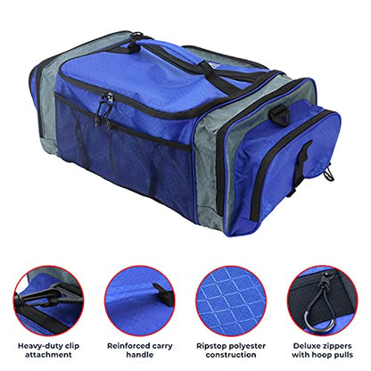OSAGE RIVER Large Waterproof Fishing Tackle Bag with Padded Shoulder Strap, Ripstop Soft Sided Bag with Fishing Pliers Holder - color: Ash