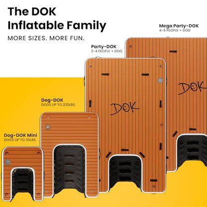 DOK Party-DOK Inflatable Dock Platform: Safe & Easy Water Access; Floating Non-Slip EVA Foam with Water Ramp for Pool, Dock, & Lake | Military Grade & High Visibility