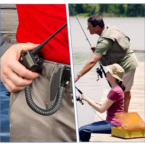 Fishing Lanyards, 10 Pcs Heavy Duty Retractable Coiled Lanyard Spring Coil Cord Keychain, Fishing Tool Tether Steel Wire Coiled Lanyard with Keychain for Pliers Boating Kayak Pliers Boating, Black