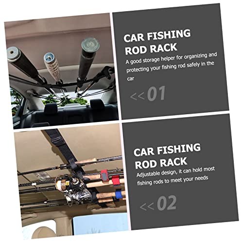 2pcs Vehicle Fishing Rod Holder Strap Multi-Functional Fishing Pole Band Rack for Car Storage Accommodates up to Rods Easy Install and Remove