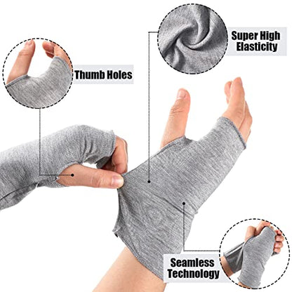 Geyoga 8 Pairs Sun Protection UV Gloves for Women Fingerless Hand UV Protection Glove for Gel Manicures Summer Driving Biking - color: Black, White, Gray