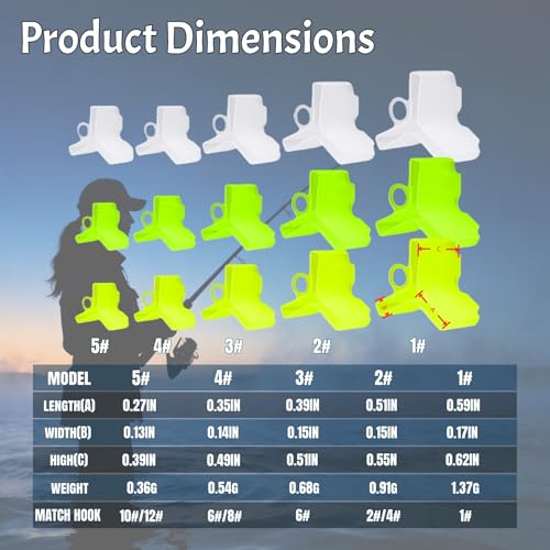 375 Pcs Treble Hook Covers Assorted Sizes - Fishing Hook Protector Safety Bonnets Guards, Spring Design Hollow Construction Tangles Free for Fishing Lures