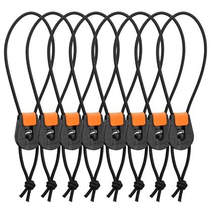 SAMSFX Fishing Rods Belt Stretchy Wrap Pole Straps Elastic Cable Ties for Casting, Spinning & Fly Rods - color: 4pcs, Black & Orange