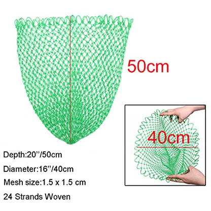 Fishing Net Replacement Netting Fishing Landing Net Replacement Net for Freshwater Saltwater Fishing Green 6 Sizes - color: Diameter 16inch/40cm