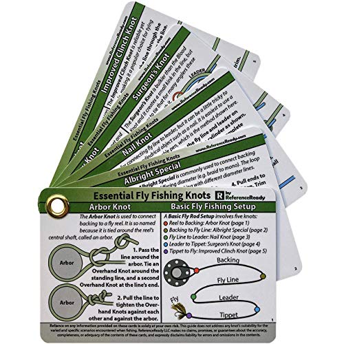 ReferenceReady Fly Fishing Knot Cards: Waterproof Pocket Guide to 14 Knots | Waterproof guide to essential flyfishing & creek fishing knots. Practical, unique gift & stocking stuffer for fishermen.