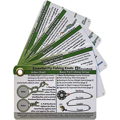 ReferenceReady Fly Fishing Knot Cards: Waterproof Pocket Guide to 14 Knots | Waterproof guide to essential flyfishing & creek fishing knots. Practical, unique gift & stocking stuffer for fishermen.